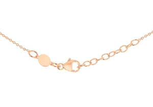 9ct Rose Gold plain disc with chain