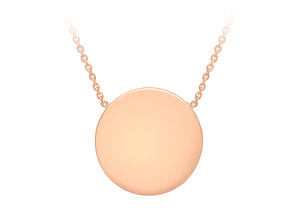 9ct Rose Gold plain disc with chain