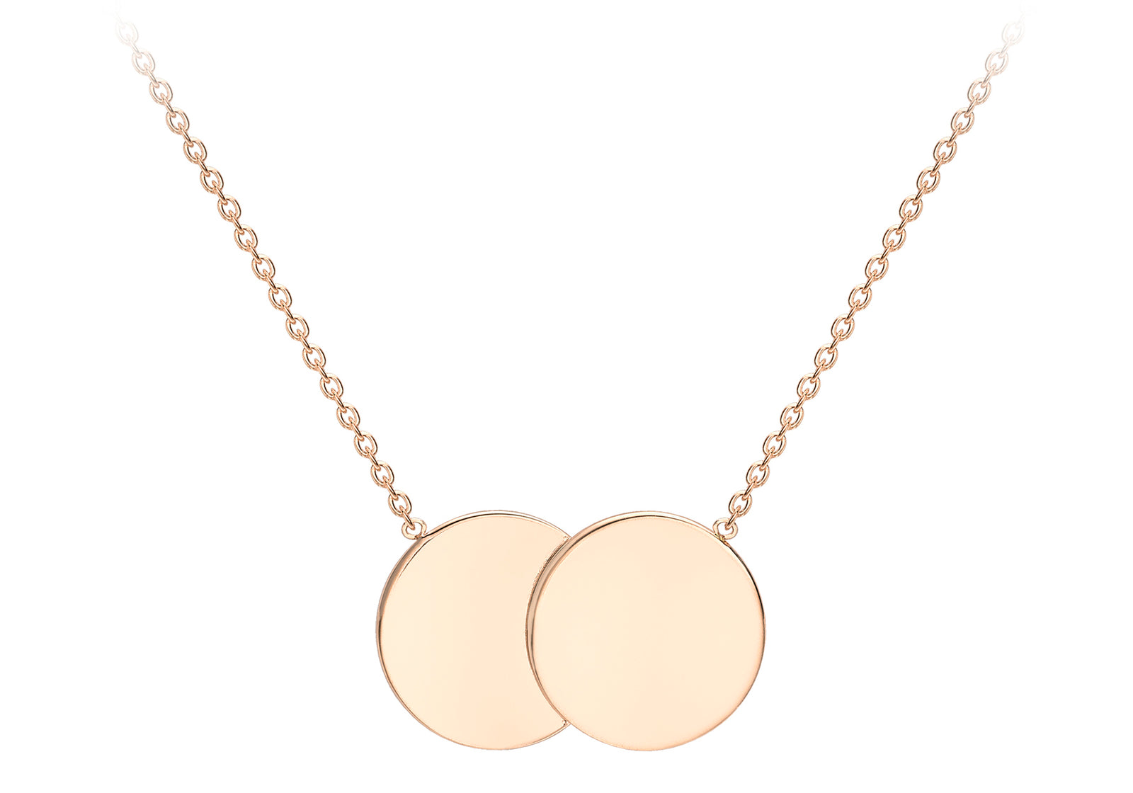 9ct Rose Gold Double Disc Necklace