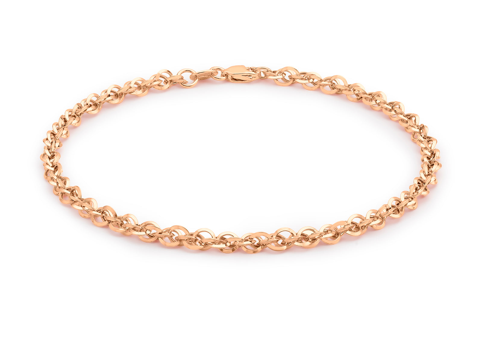 9ct Rose Gold Fine Chain Bracelet