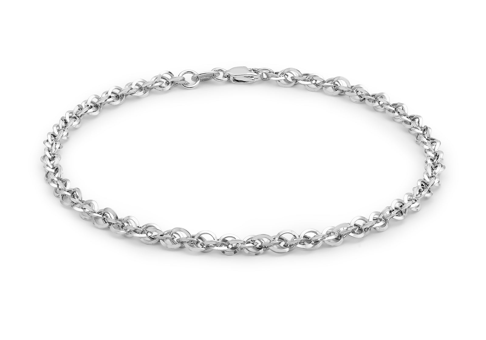 9ct White Gold Fine Chain Bracelet