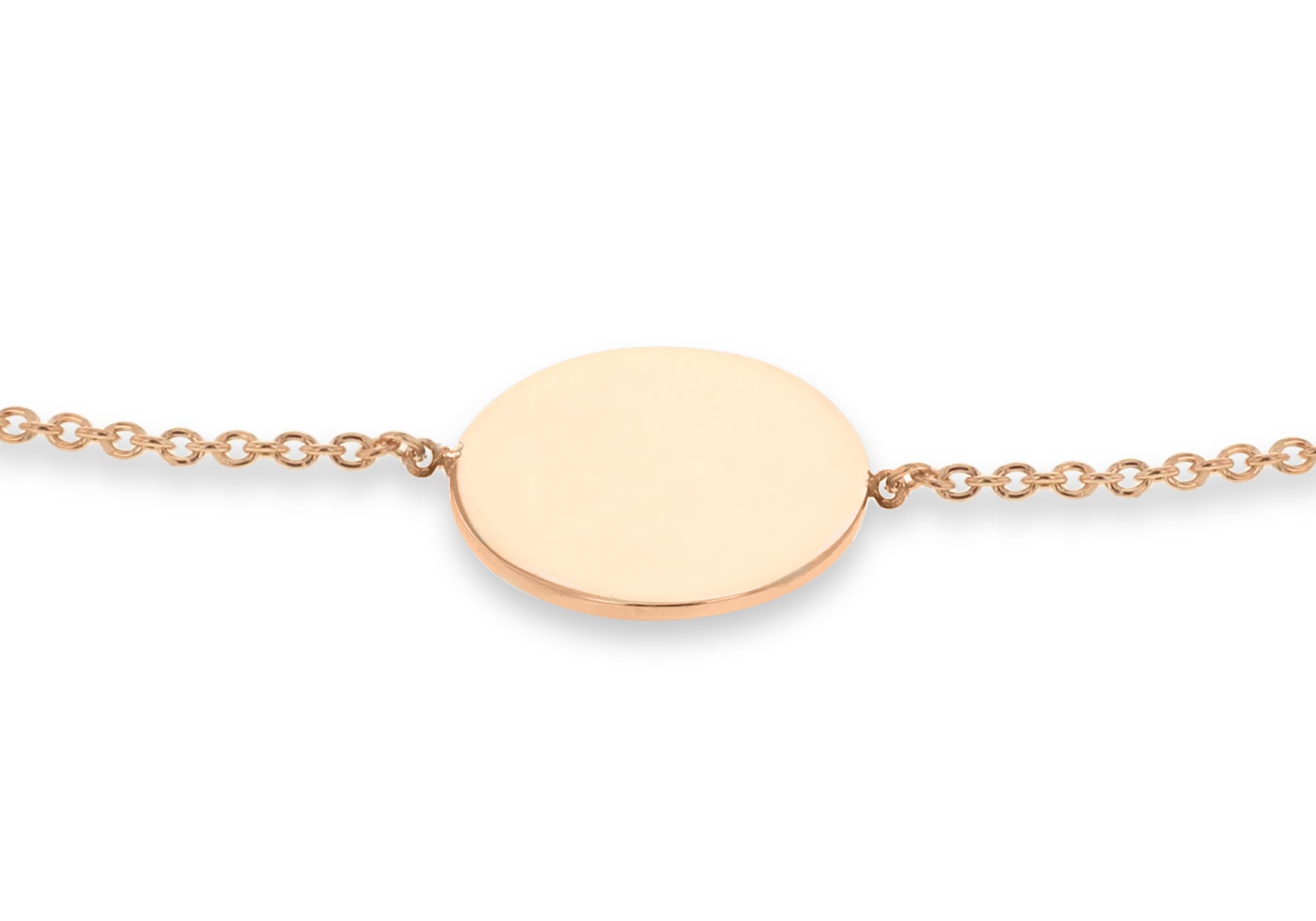9ct Rose Gold Round Disc Bracelet