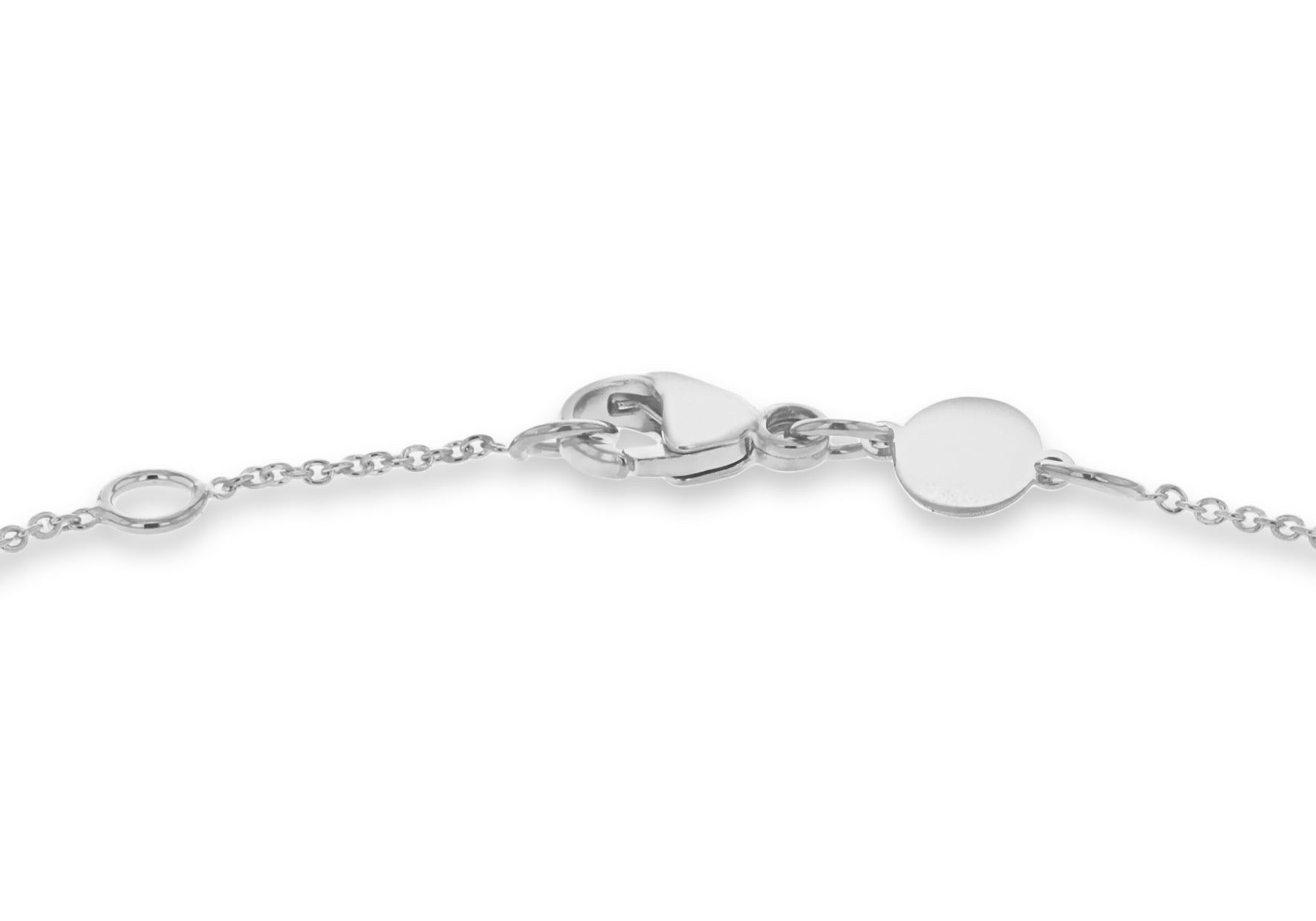 9ct White Gold Round Disc Bracelet