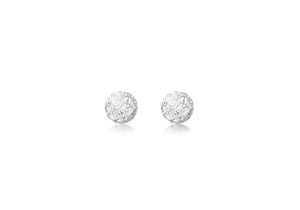 9ct White Gold Diamond Cut Stud