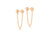 9ct Rose Gold Stud Earrings with Drop Chain