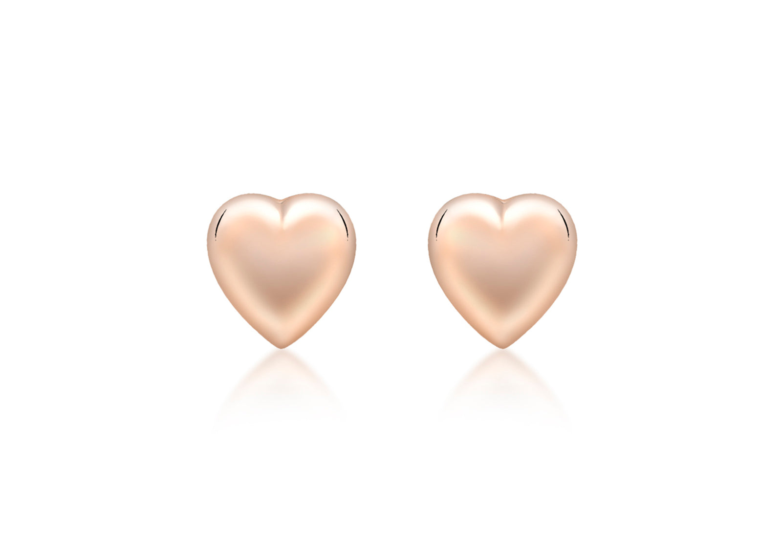 9ct Rose Gold Polished Puffed Heart