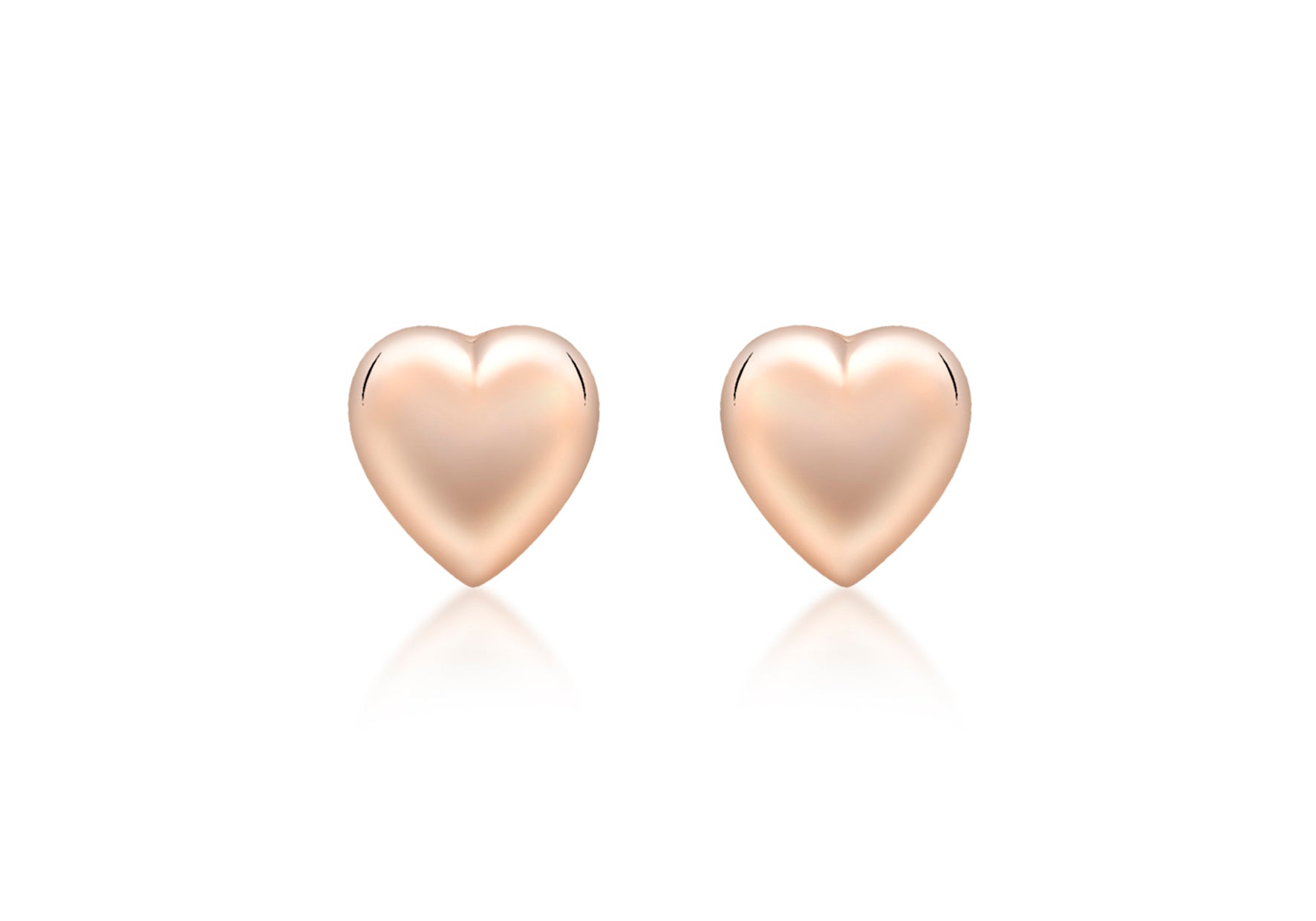 9ct Rose Gold Polished Puffed Heart