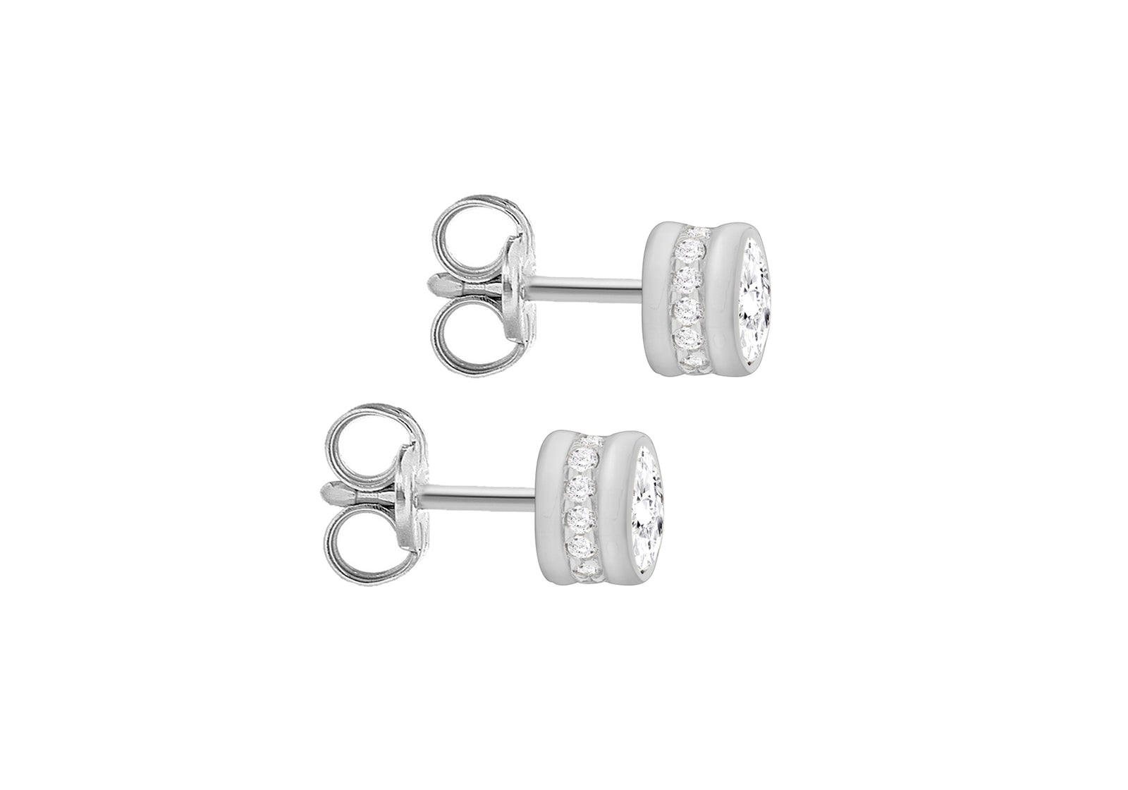 9ct White Gold 5mm Cubic Zirconia Studs