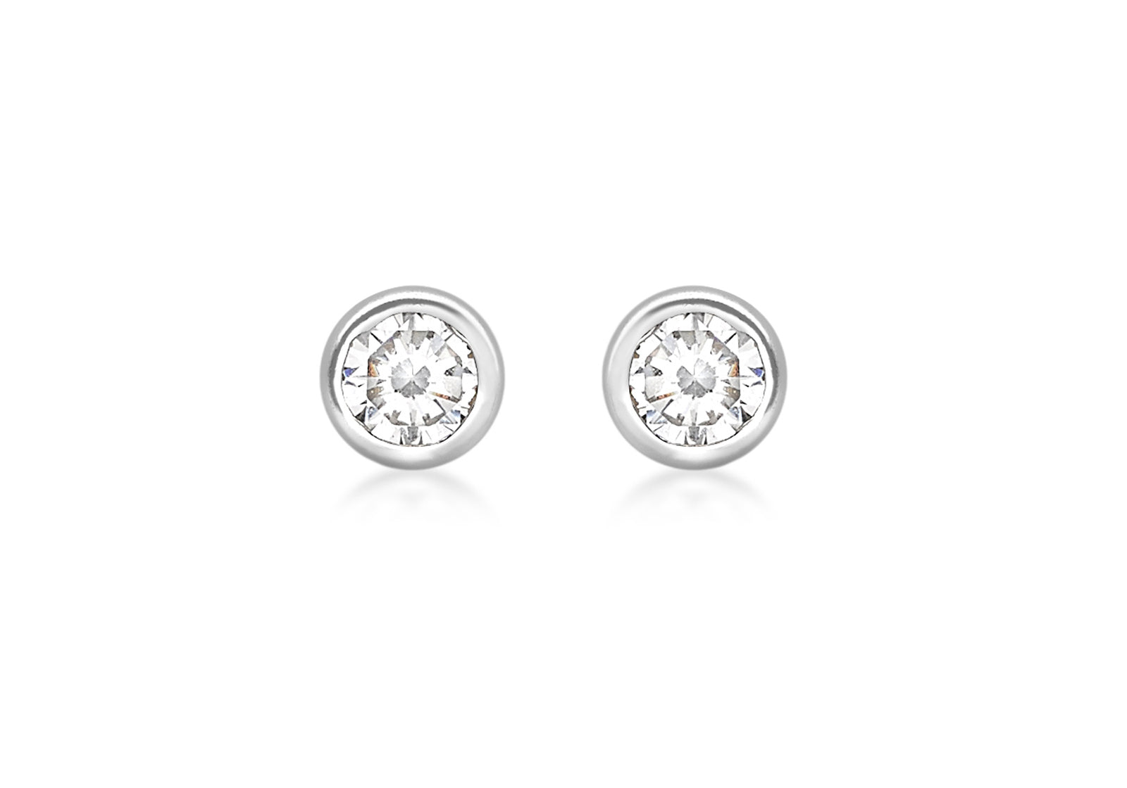 9ct White Gold 5mm Cubic Zirconia Studs