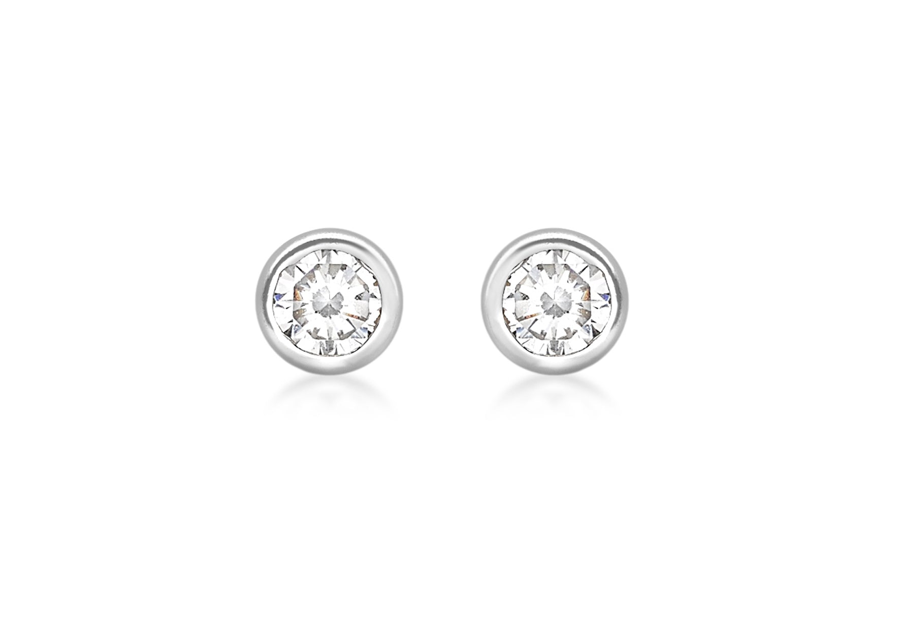 9ct White Gold 5mm Cubic Zirconia Studs