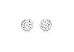 9ct White Gold 5mm Cubic Zirconia Studs