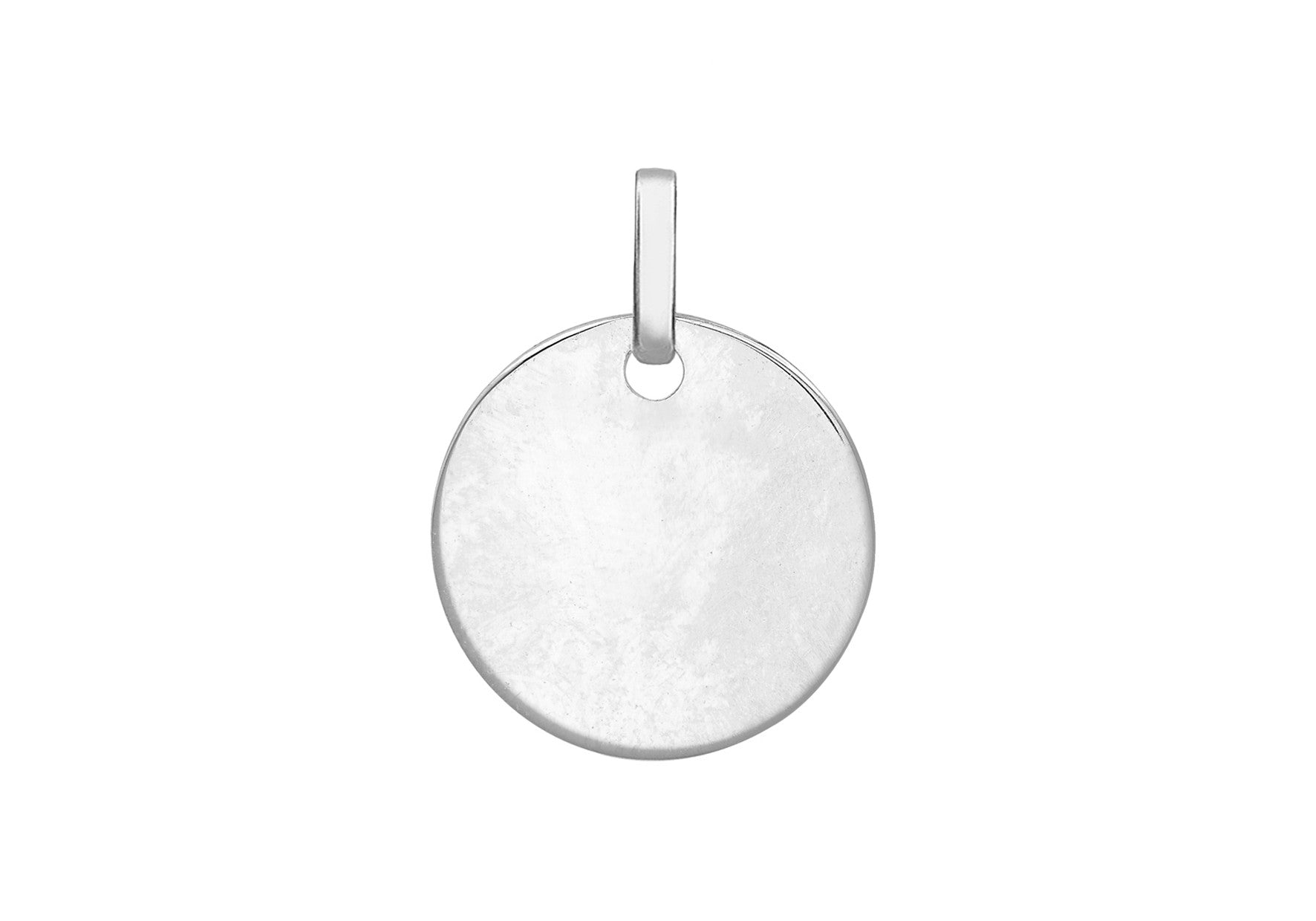 9ct White Gold Plain Disc