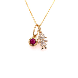 Ruby Rubover Birthstone Bubble Charm