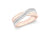 9ct Rose Gold Crossover Double Row Crystal Ring