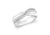 9ct White Gold Crossover Double Row Crystal Ring