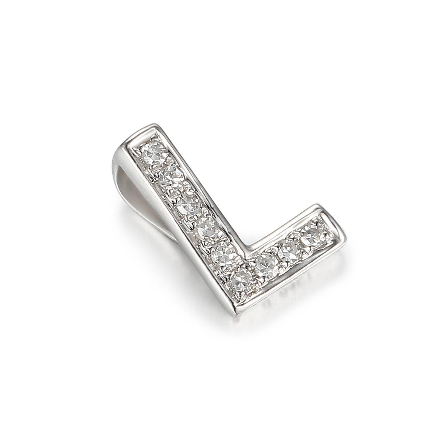 Diamond L Initial Necklace, 9ct Gold