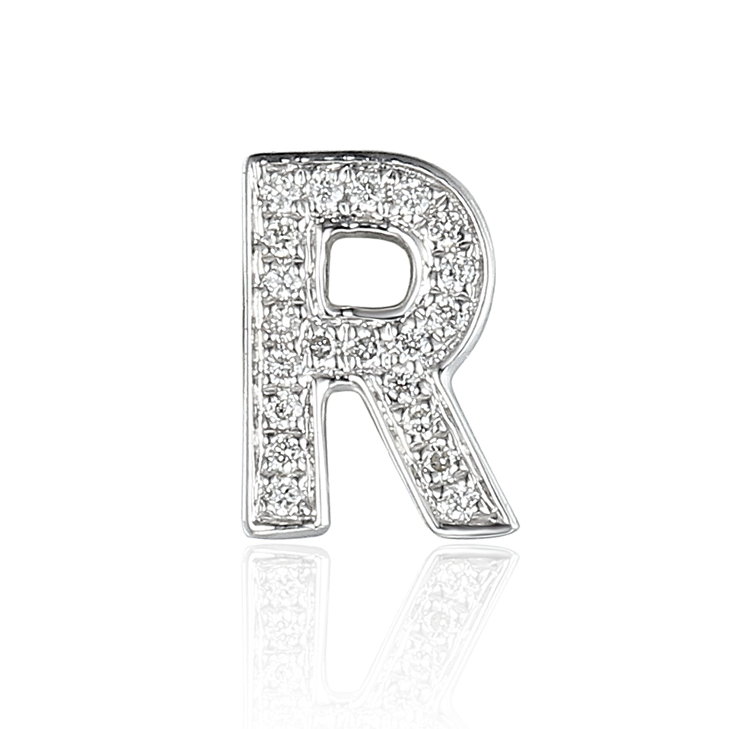 Diamond R Initial Necklace, 9ct Gold