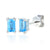 Blue Topaz Gemstone Octagon Stud Earrings