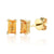 Citrine Gemstone Yellow Gold Octagon Stud Earrings