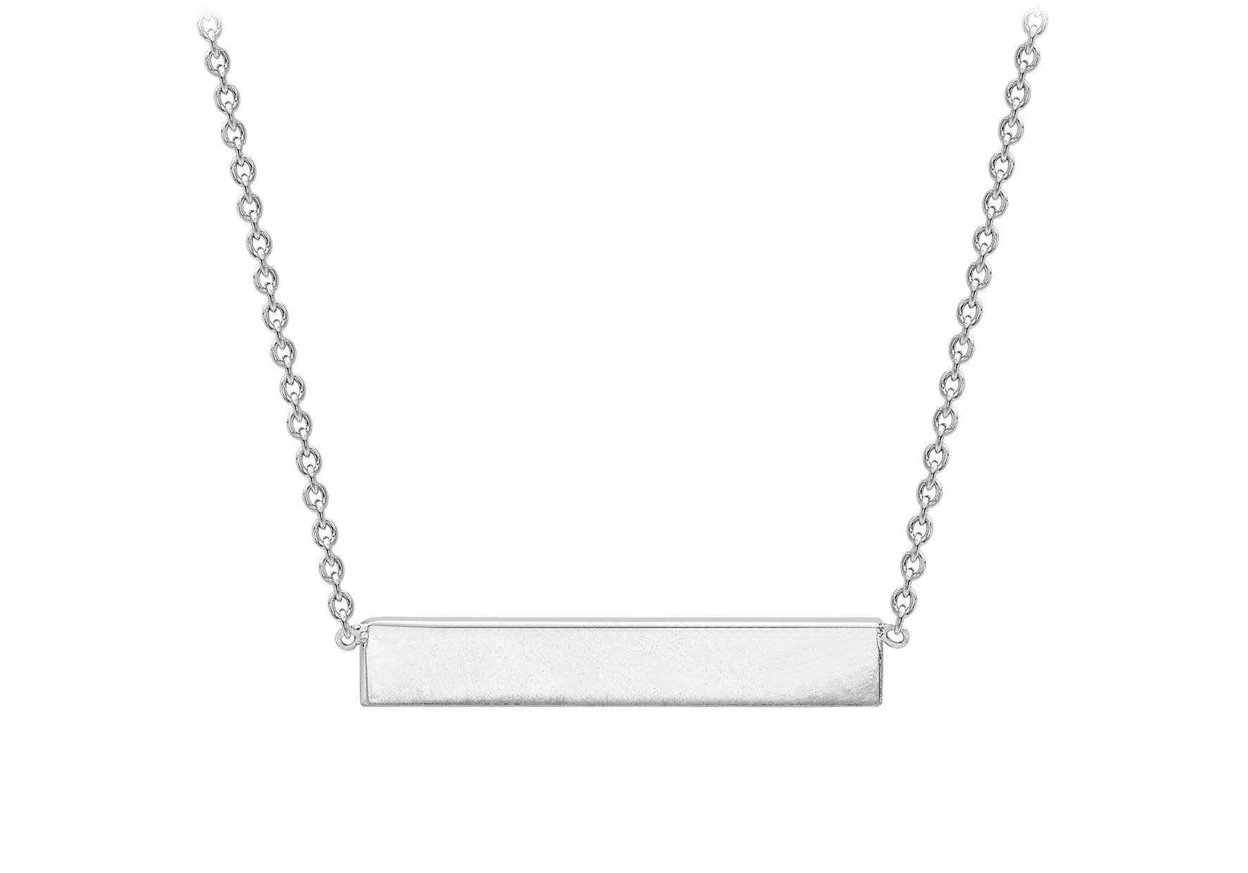 Rose Gold Plate Polished Bar Necklace