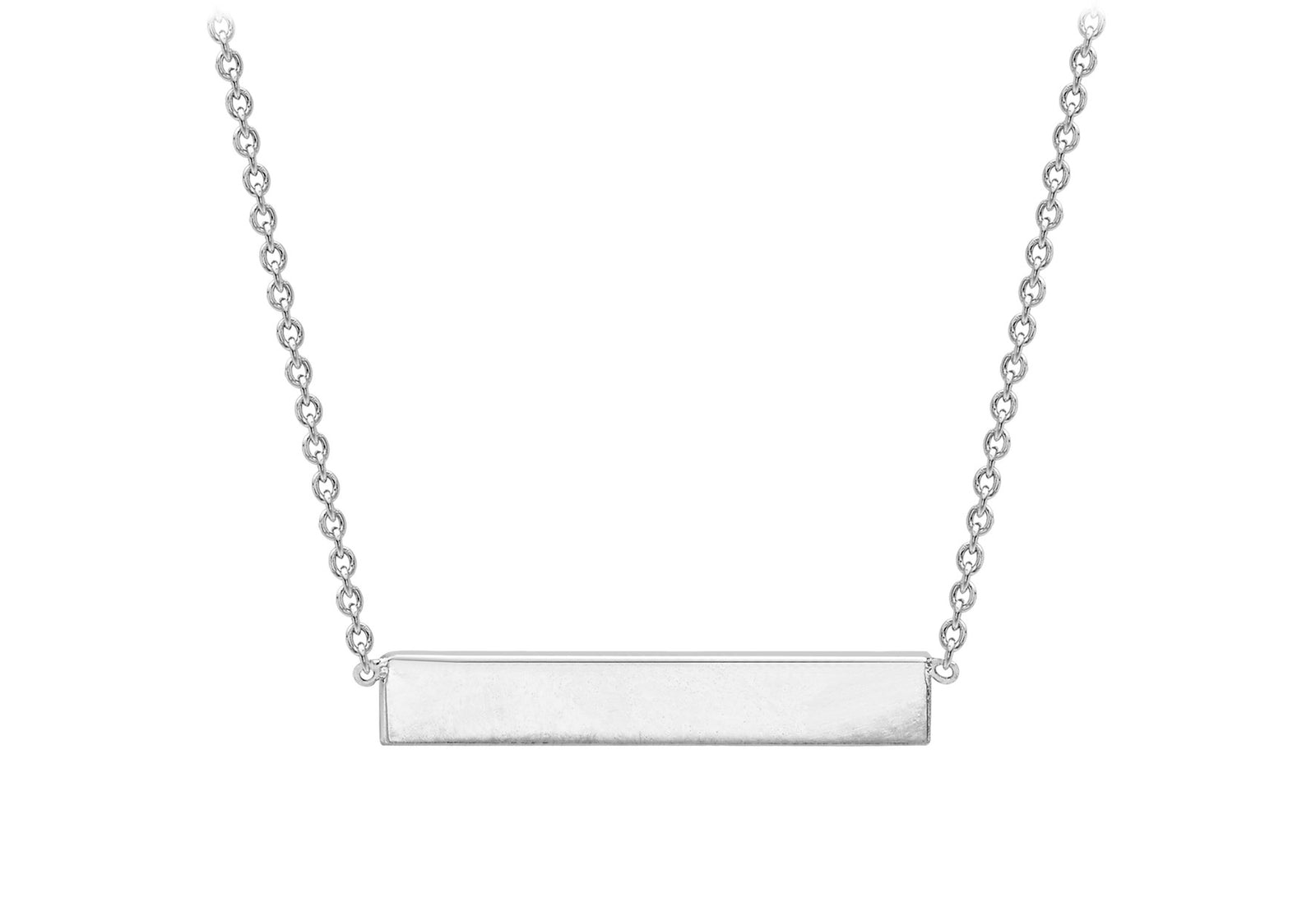 9ct White Gold Bar Necklace
