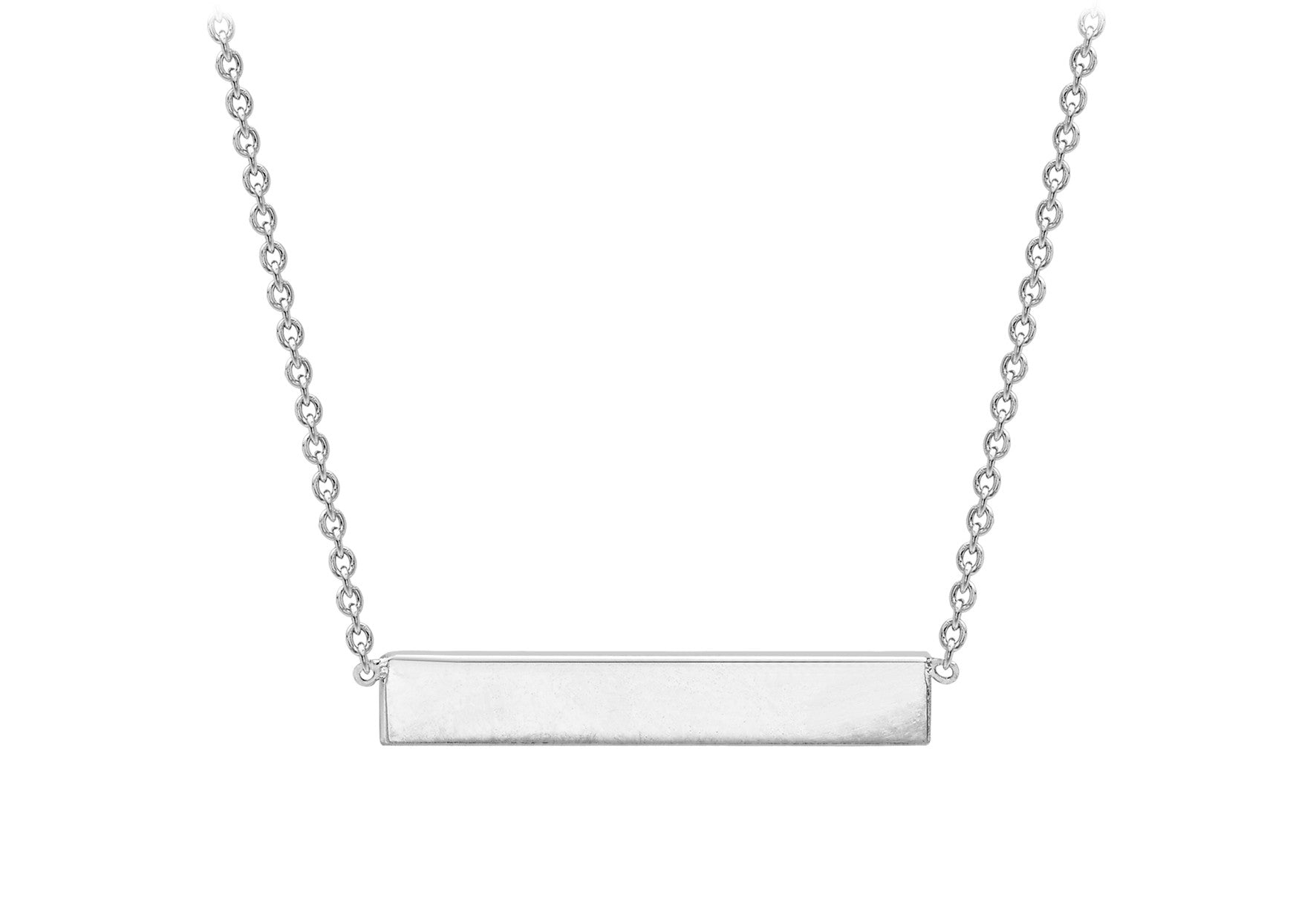 9ct White Gold Bar Necklace