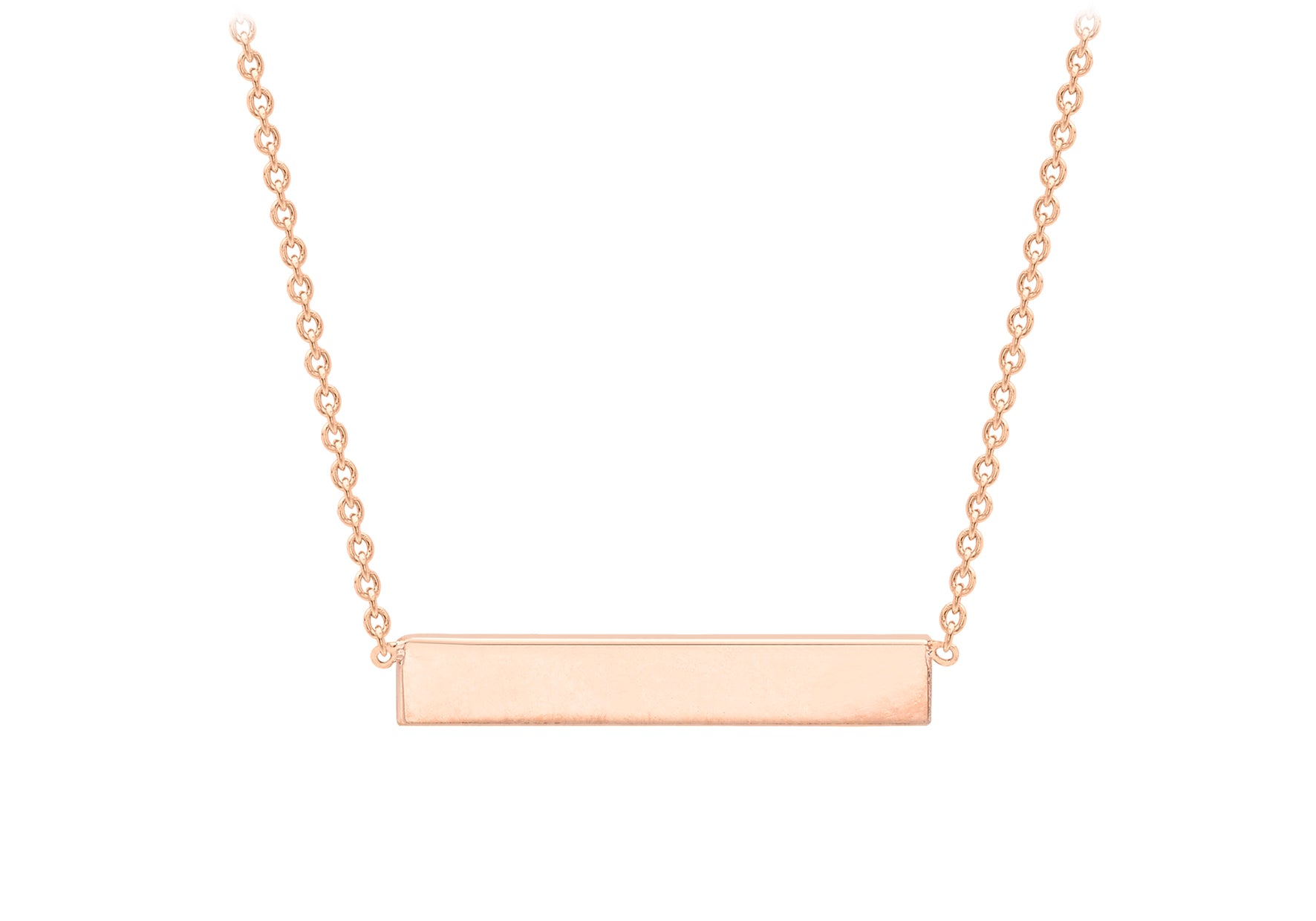 Rose Gold Plate Polished Bar Necklace