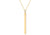 Gold Plate Long Polished Bar Necklace