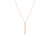 Rose Gold Plate Long Polished Bar Necklace