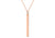 Rose Gold Plate Long Polished Bar Necklace