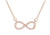 Rose Gold Plate CZ Infinity Necklace