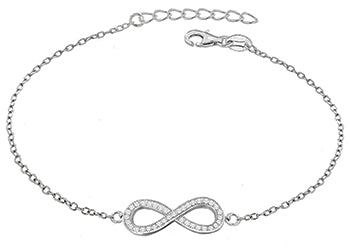 Sterling Silver Crystal Infinity Sign Bracelet