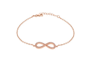 Rose Gold Plate Crystal Infinity Sign Bracelet