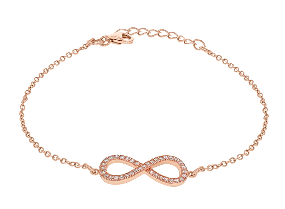 Rose gold infinity bracelet sales