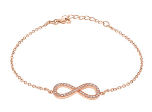 Rose Gold Plate Crystal Infinity Sign Bracelet