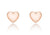 Rose Gold Plate Heart Stud Earrings