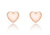 Rose Gold Plate Heart Stud Earrings