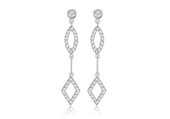 Sterling Silver Drop Shape Earring