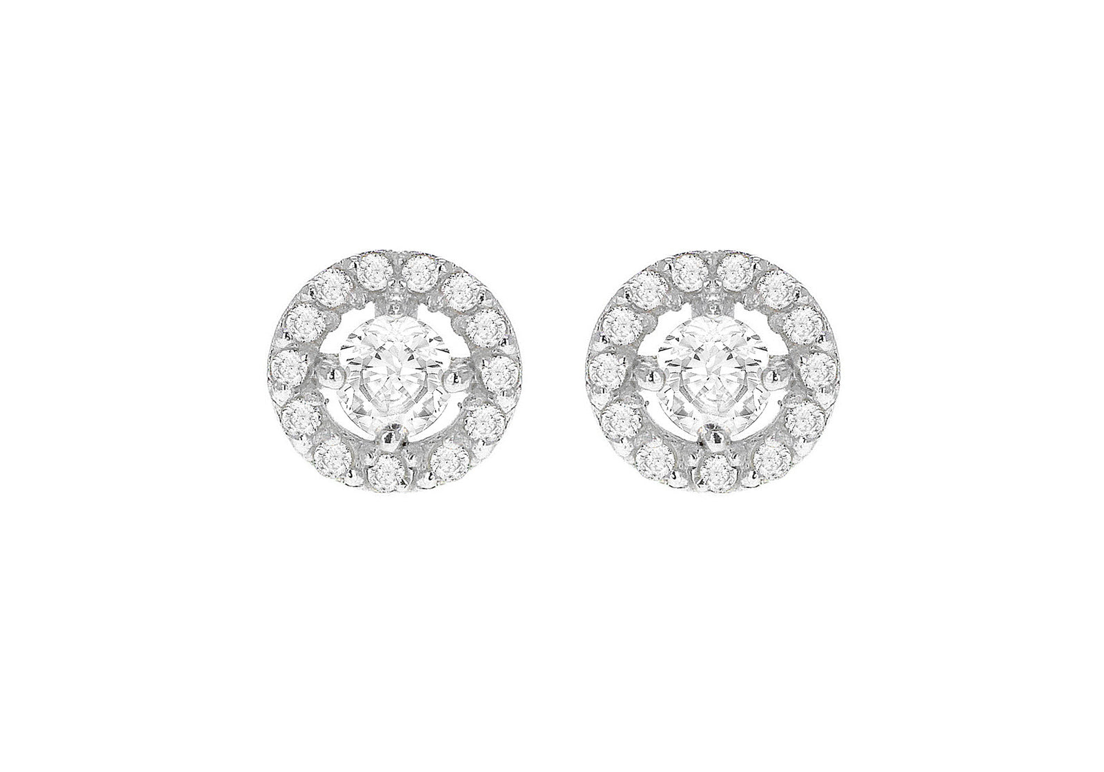 Sterling Silver Cluster Cubic Zirconia Earring