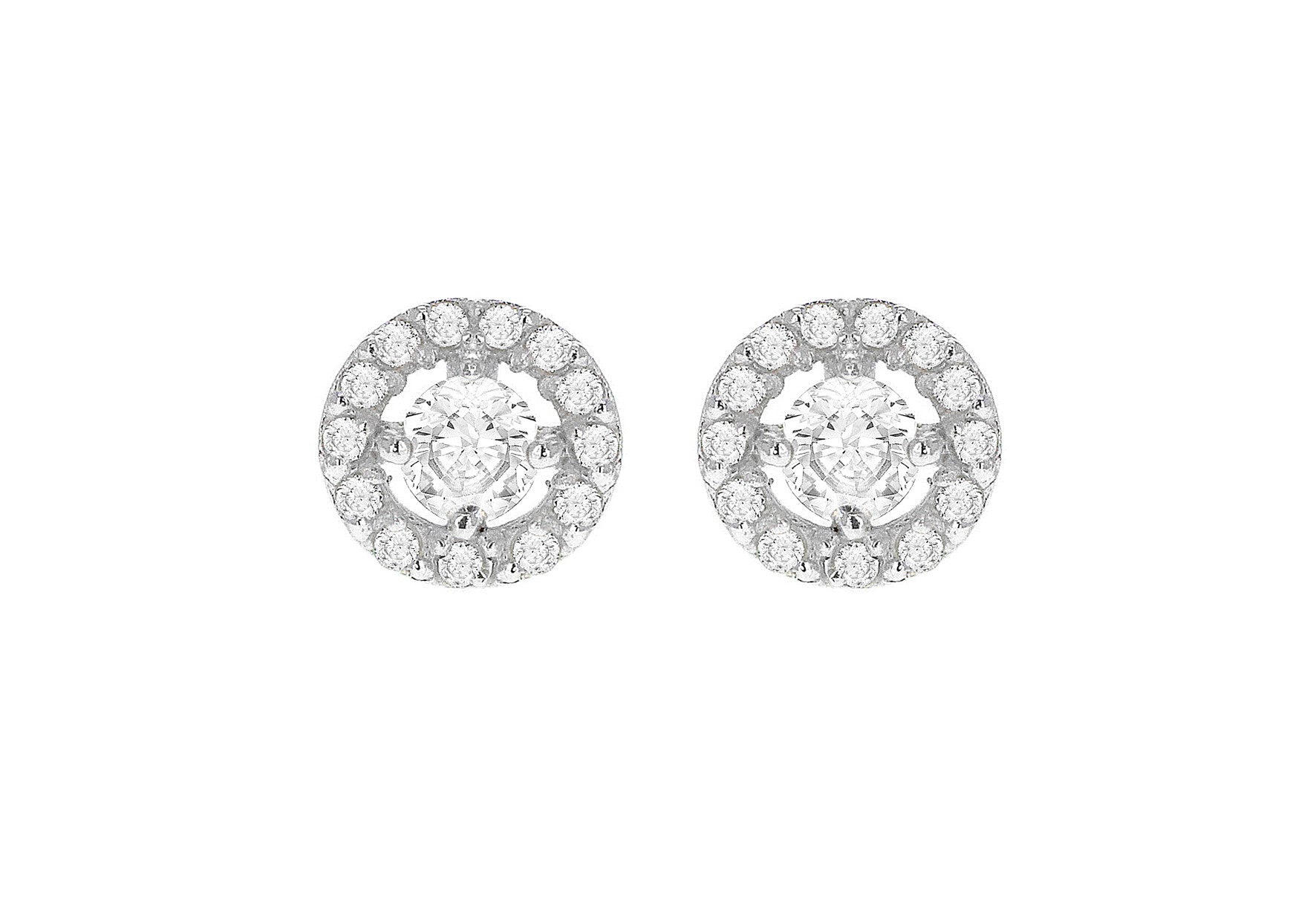 Sterling Silver Cluster Cubic Zirconia Earring