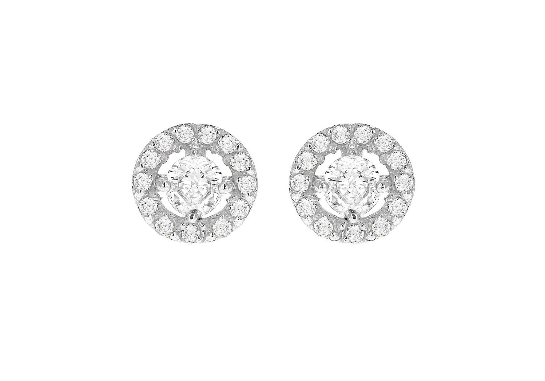 Sterling Silver Cluster Cubic Zirconia Earring