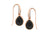 Rose Gold Plate Pear Shape Black CZ Drop Earrings