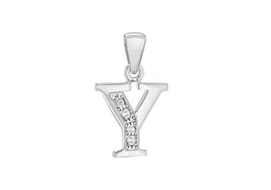Sterling Silver Crystal 'Y' Pendant Charm