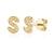 Diamond S Initial Single Stud 9ct Yellow Gold