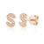 Diamond S Initial Single Stud 9ct Rose Gold