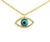 9ct Yellow Gold Diamond Set Evil Eye Necklace