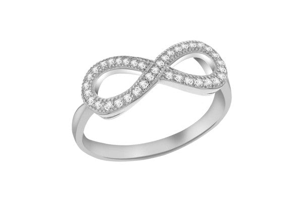 Sterling Silver Crystal Infinity Ring