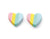Rainbow Coloured Heart Stud Earrings