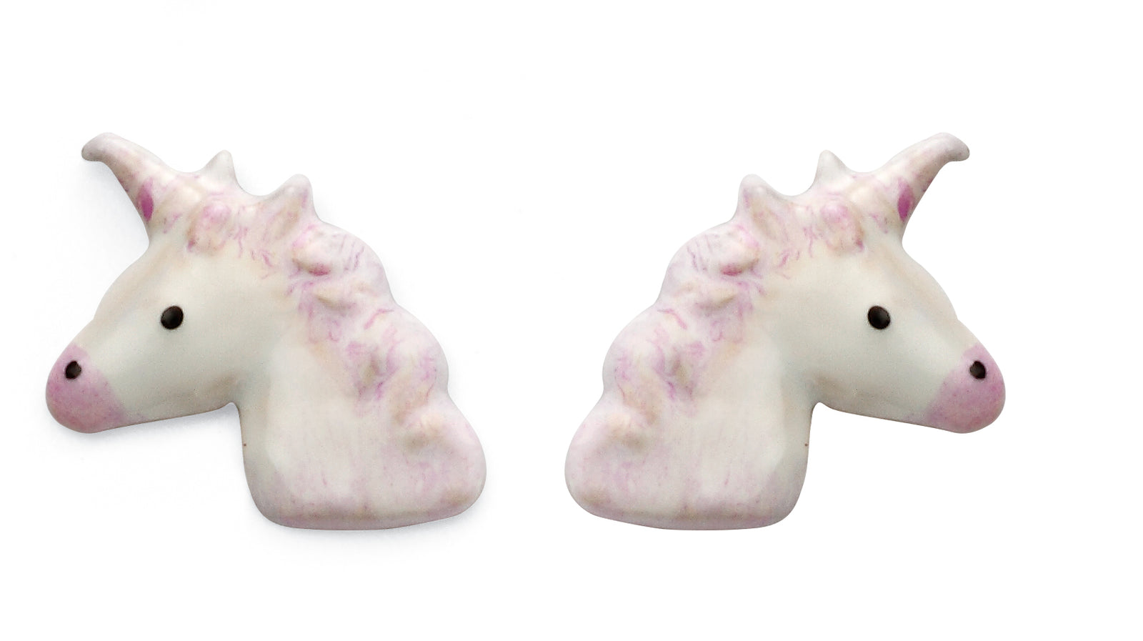 Unicorn Enamel Silver Stud Earrings