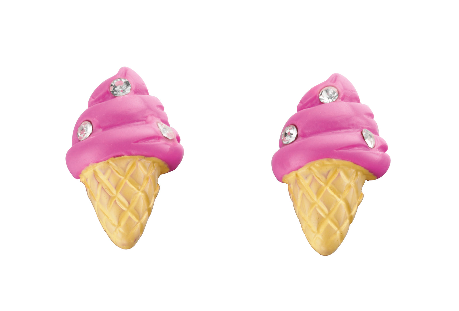 Pink Ice Cream Silver Studs